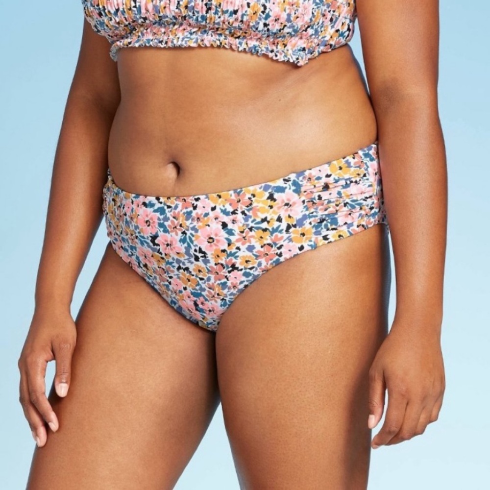 Floral Plus Size Hipster Swim Bottom